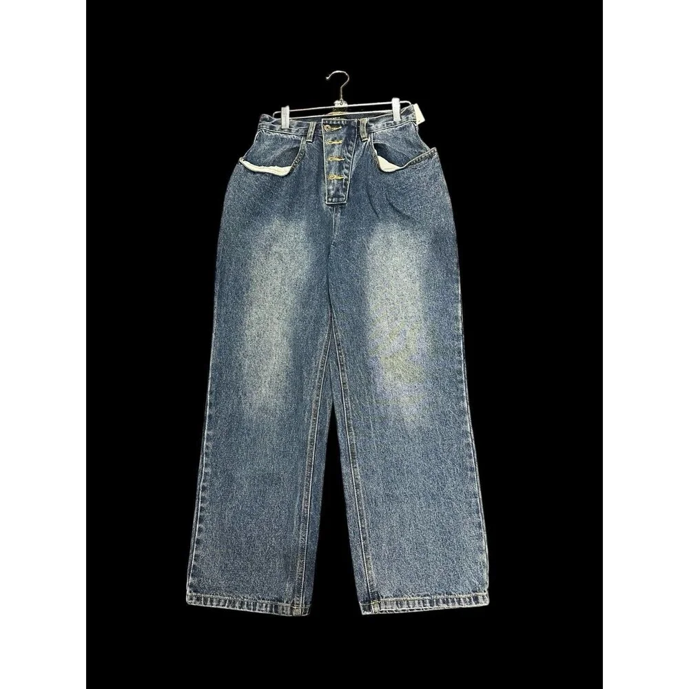 Barrel Baggy Jean High Rise  Blue Jeans  Super‎ Cute! NICE!! zipper  pockets 26